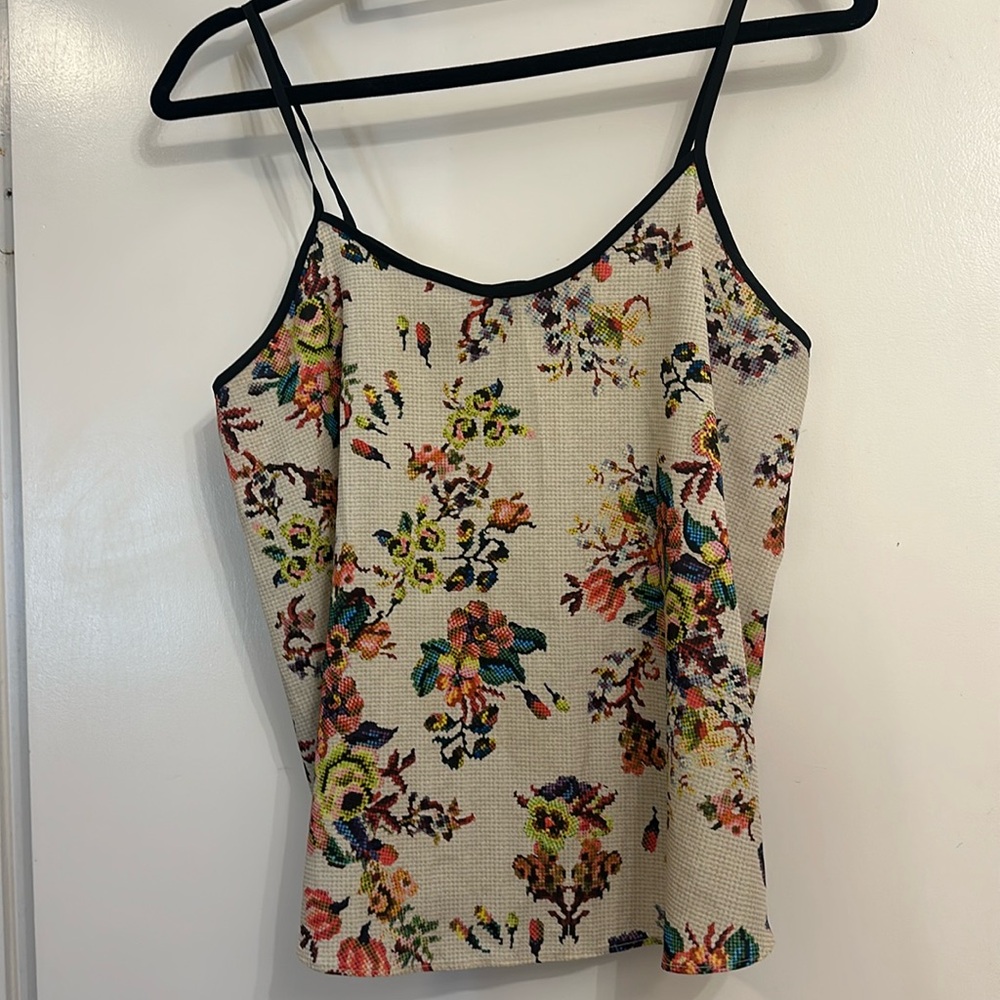 Topshop Woven Floral Tank